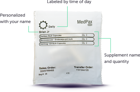 A MedPax packet, personalized with your name.